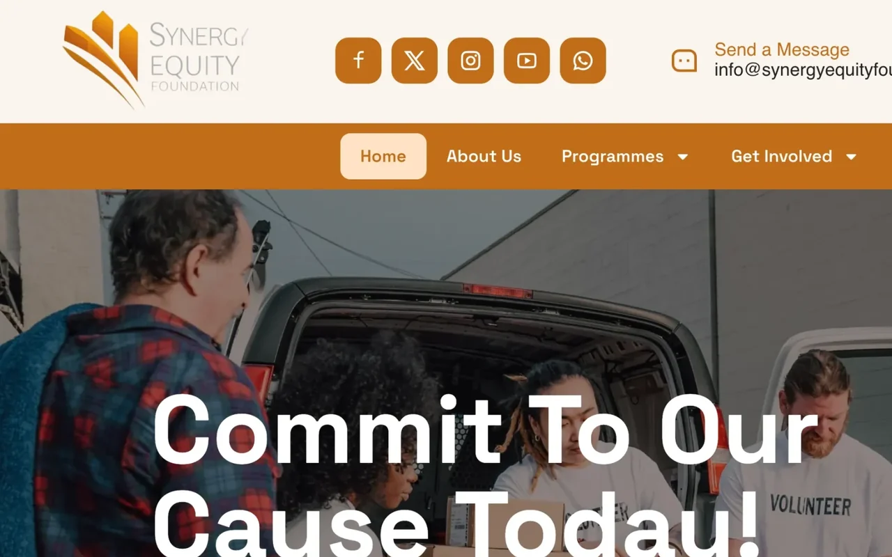 Synergy Equity Foundation: hero and navigation