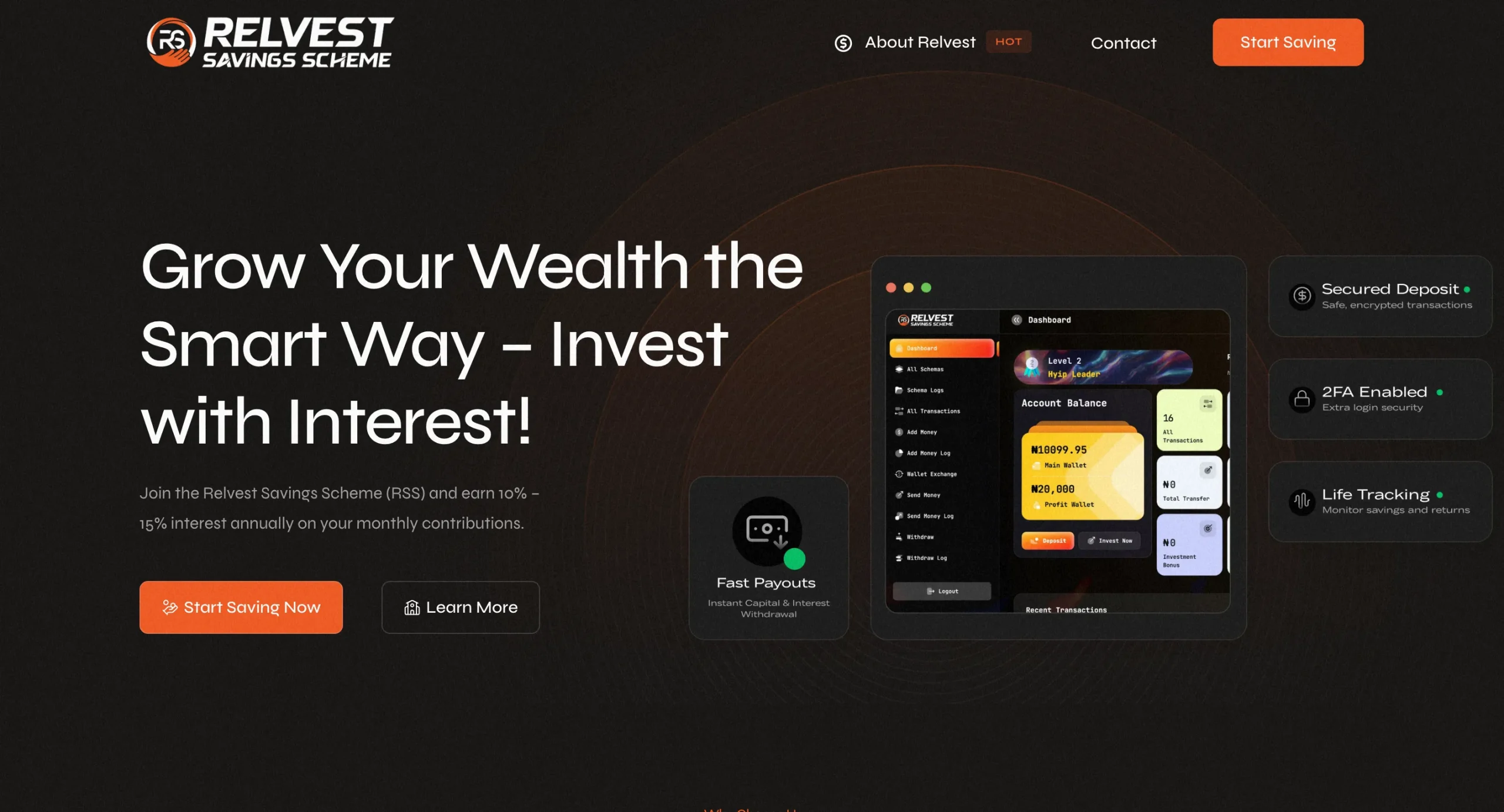 Relvest website design